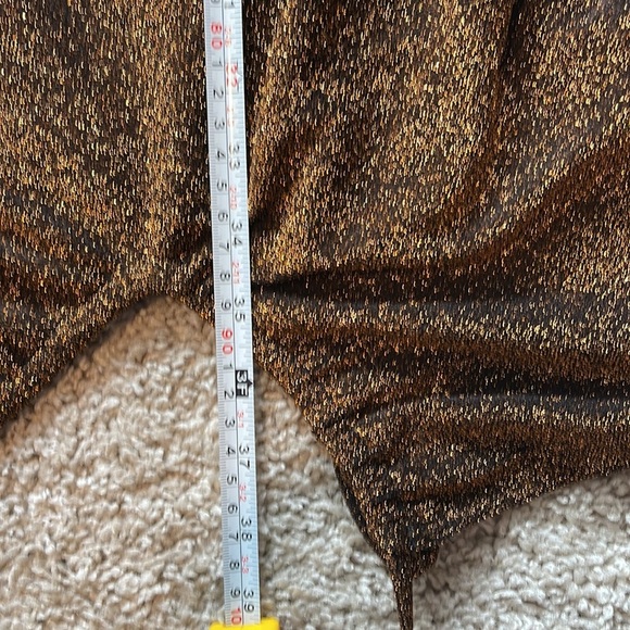 Zara body con sparkle gold glitter side ruffle dress - Picture 9 of 12